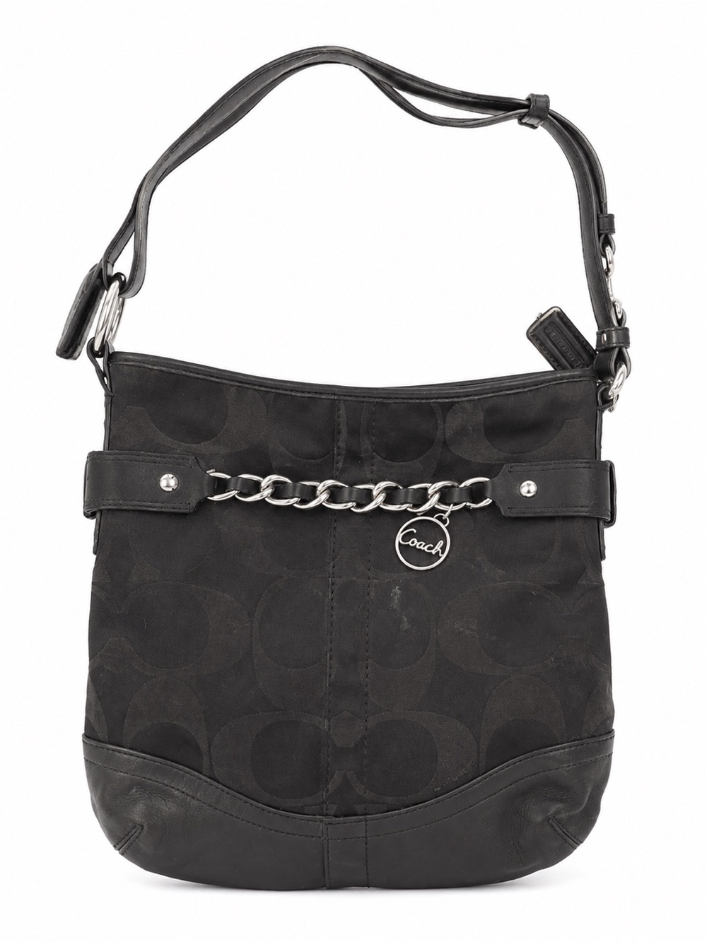 Coach Black Signature Chain Shoulder Bag